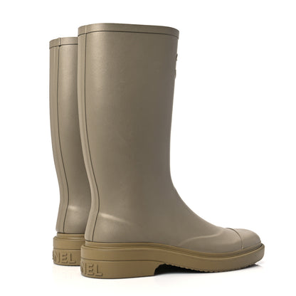 Chanel Caoutchouk CC High Boots 37 Dark Beige 4 of 7