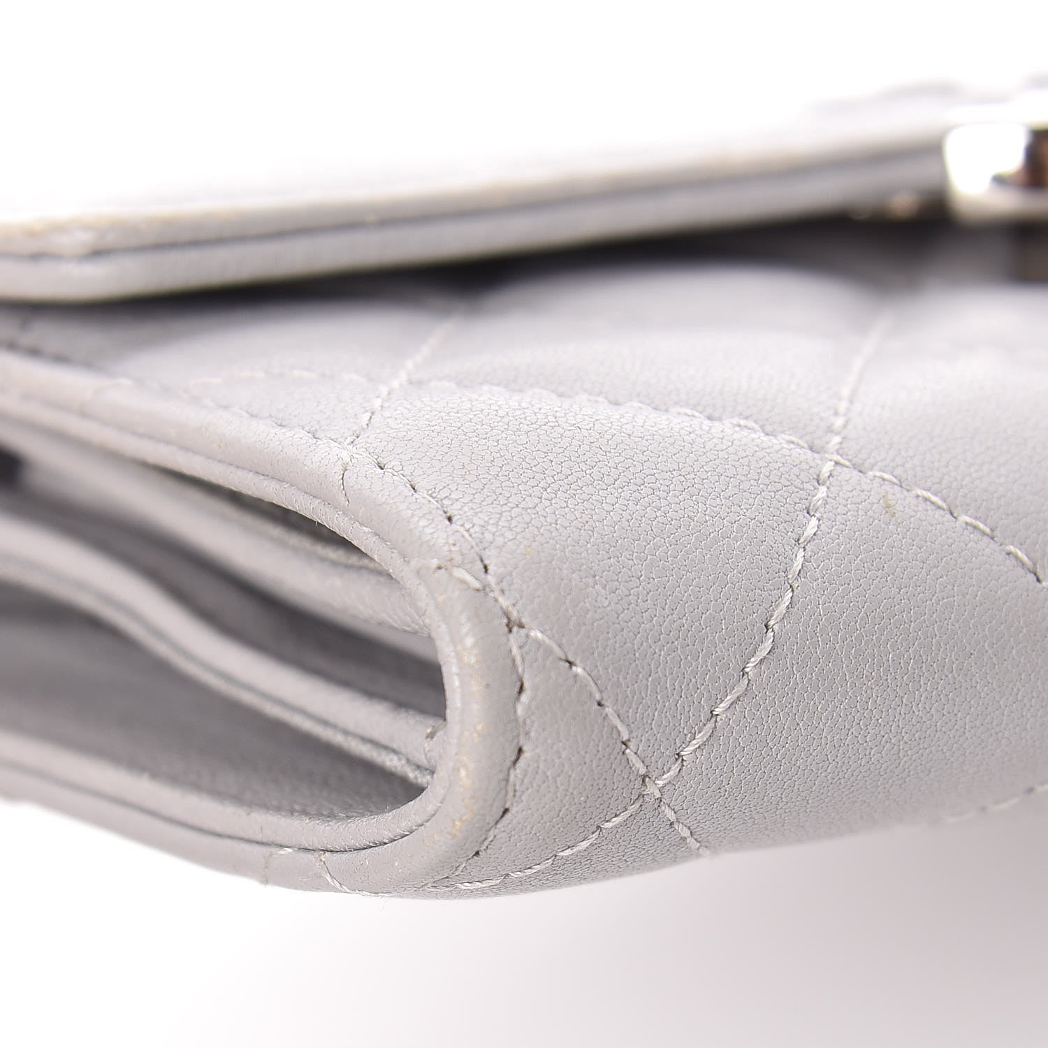 Chanel Lambskin Quilted CC Box Flap Wallet Grey 22 of 23