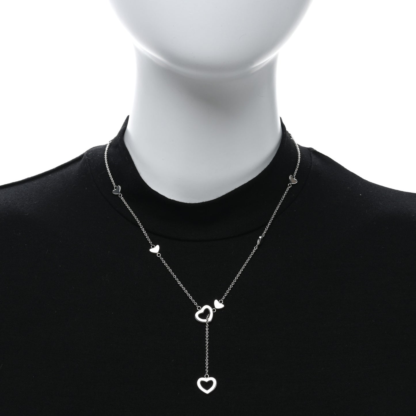 Sterling Silver Heart Lariat Necklace