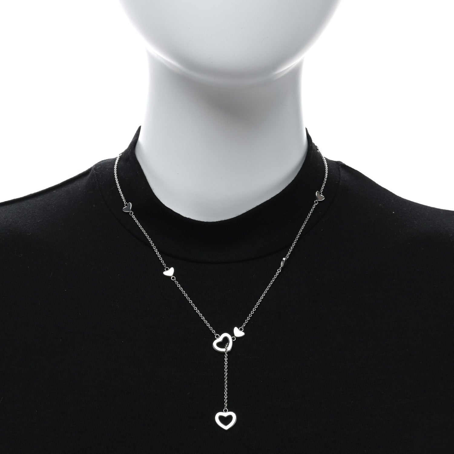 Tiffany Sterling Silver Heart Lariat Necklace 2 of 5