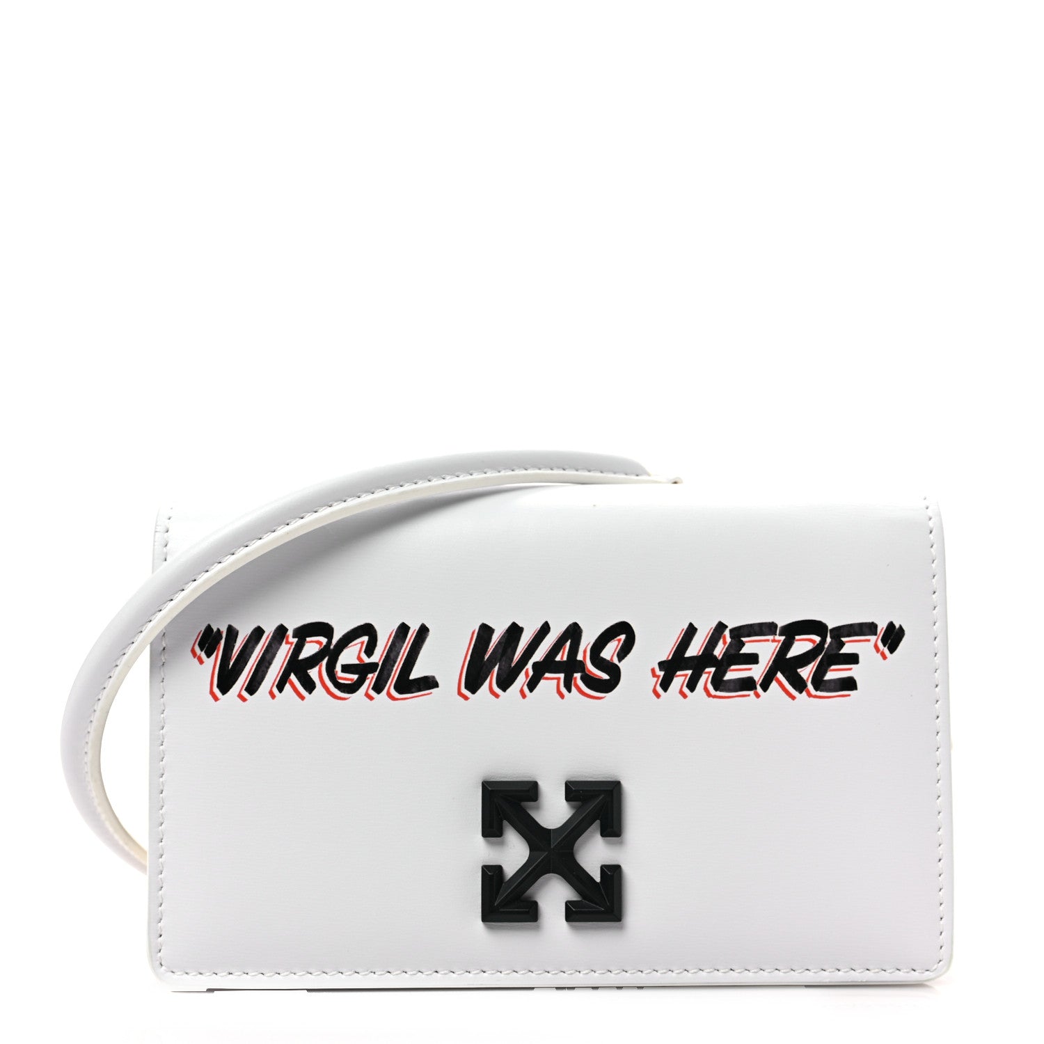 Off-White OFF WHITE Calfskin Jitney 0.5 Virgil Was Here Crossbody Bag White 1 of 6
