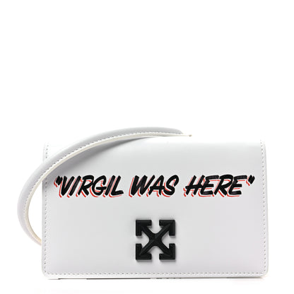 Off-White OFF WHITE Calfskin Jitney 0.5 Virgil Was Here Crossbody Bag White 1 of 6