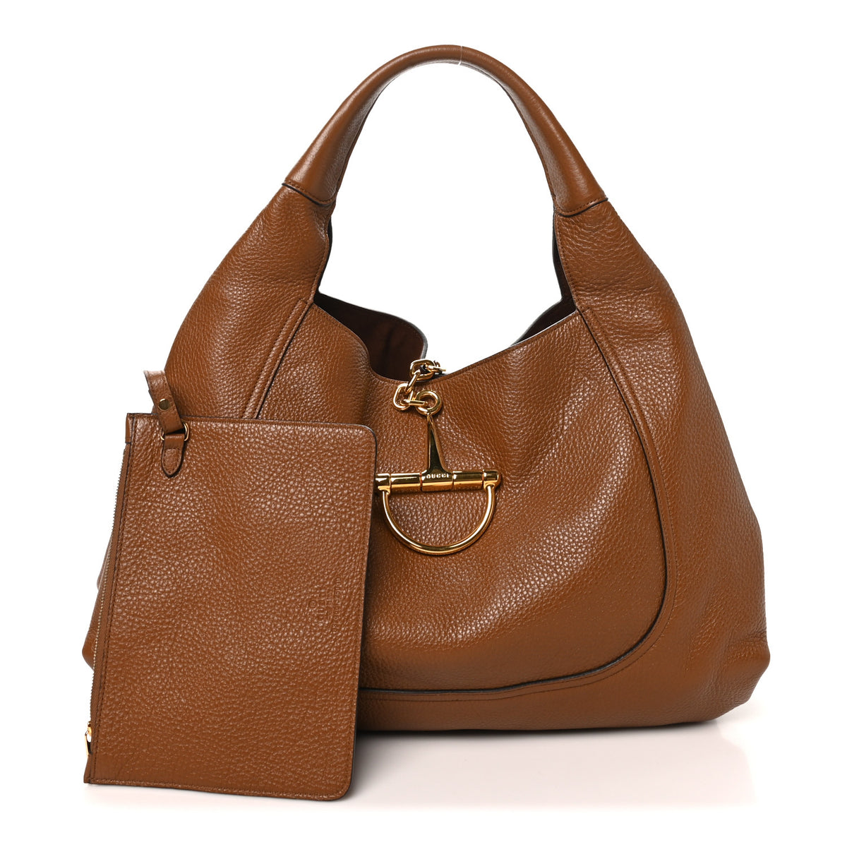 Grained Calfskin Softbit Maxi Shoulder Bag Brown