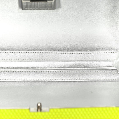 Judith Leiber Beaded Smooth Rectangle Clutch Neon Green 4 of 7