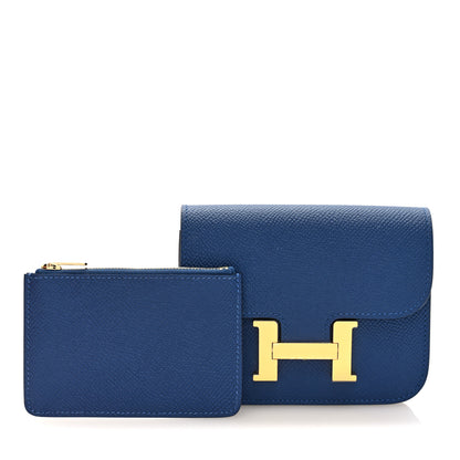 Hermes Epsom Constance Slim Wallet Bleu Tie 3 of 9