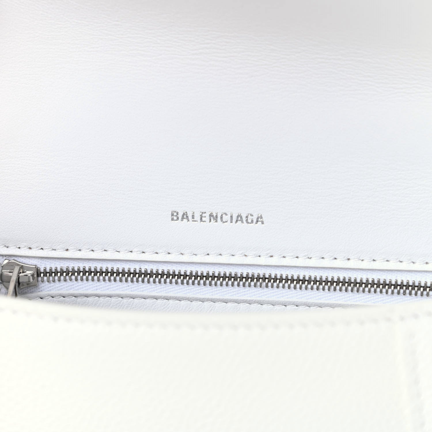 Balenciaga Grained Calfskin Small Hourglass Top Handle Bag White 8 of 11