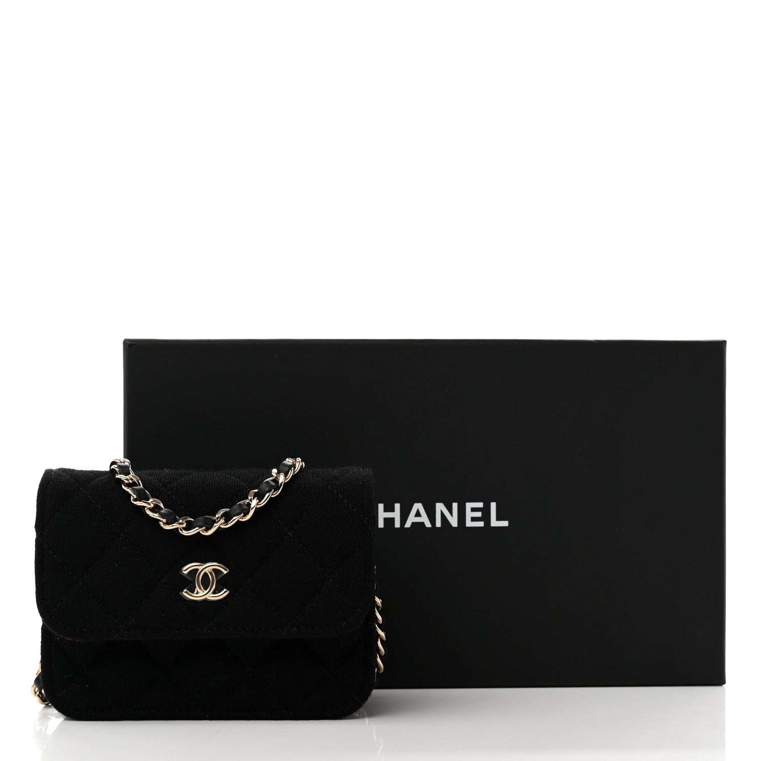 Chanel Jersey Quilted Micro Mini Flap Black 9 of 9
