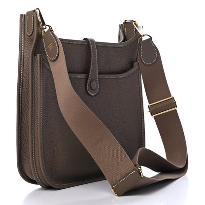 Hermes Taurillon Clemence Evelyne III PM Etoupe 2 of 4