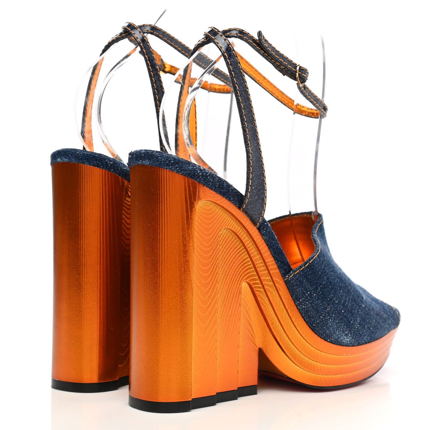 Denim Calfskin Mira Cokunata 120 Sandals 39