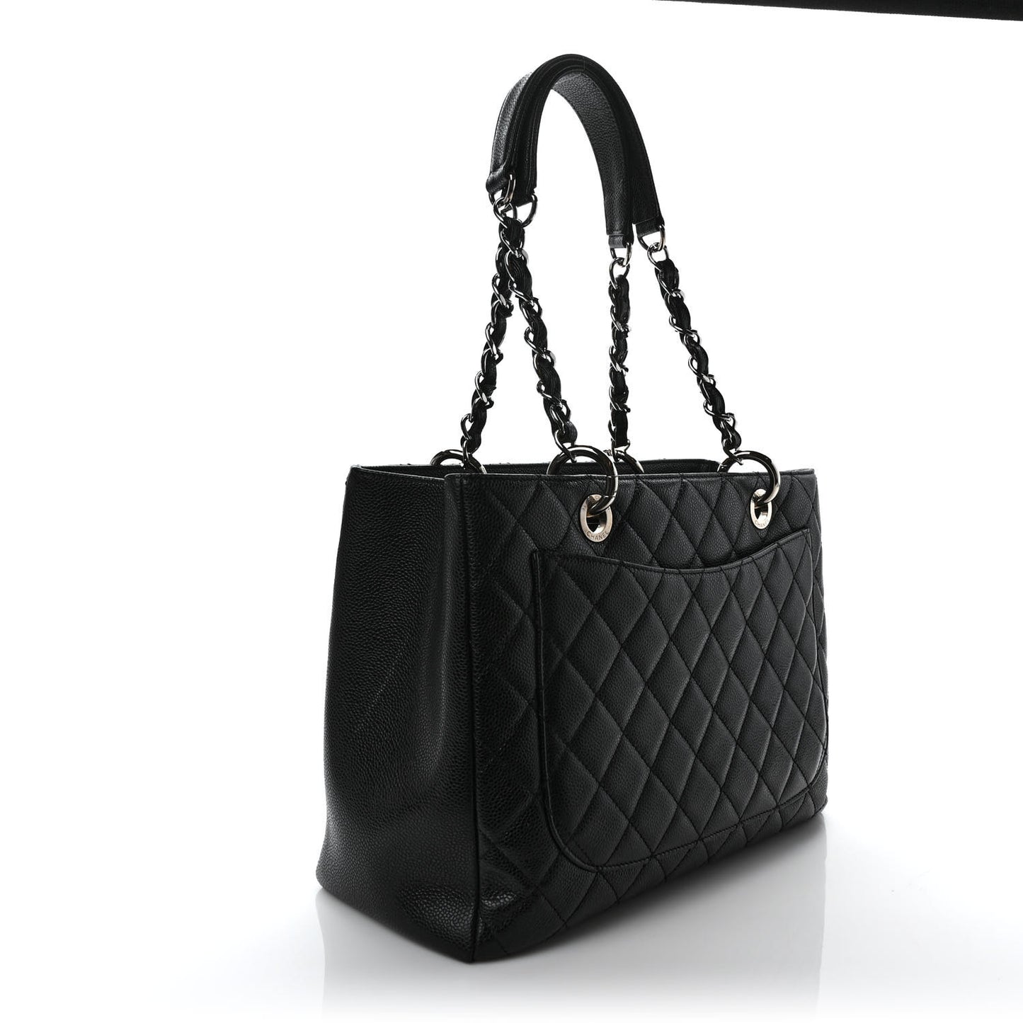 Caviar Quilted Grand Shopping Tote GST Black