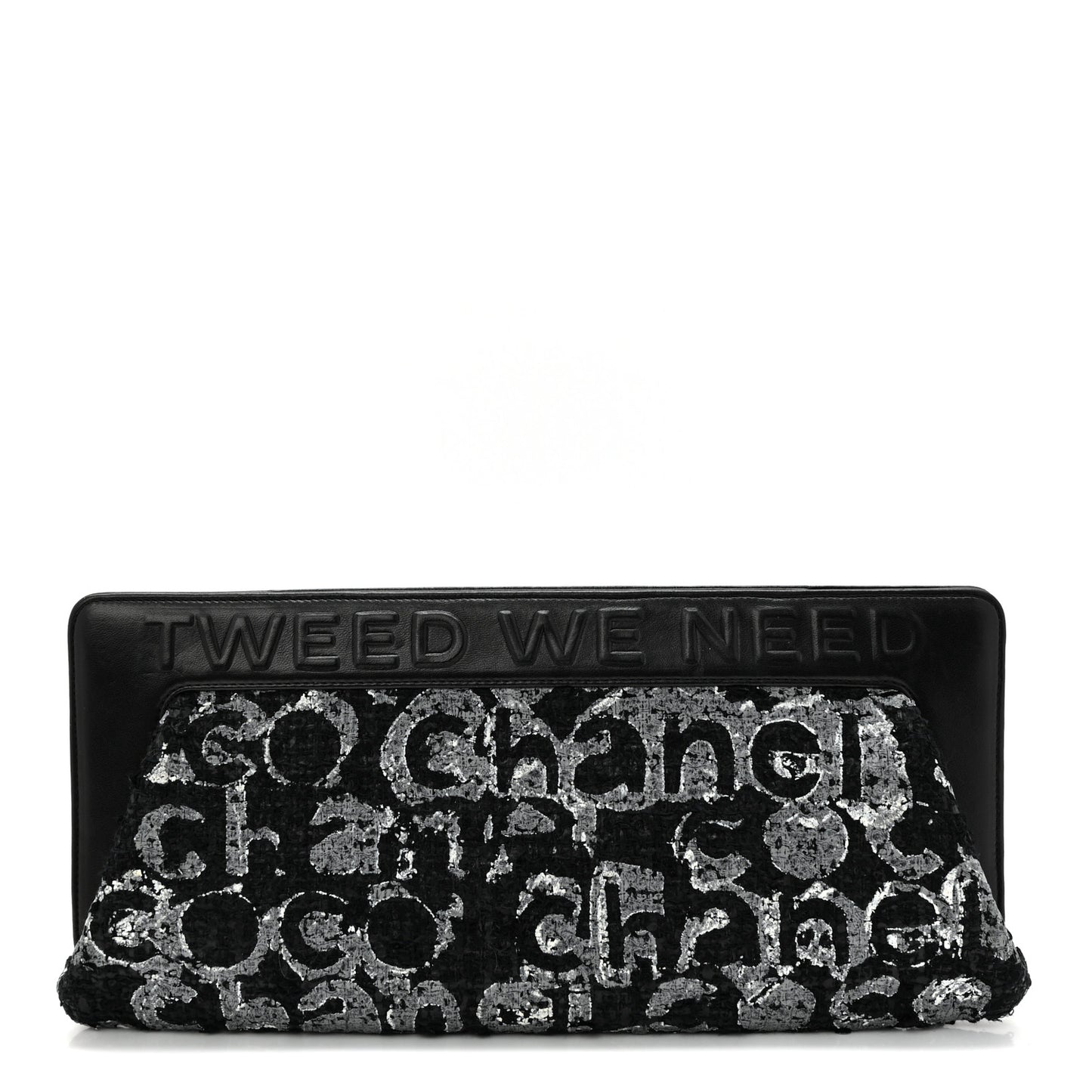 Lambskin Tweed We Need Clutch Black