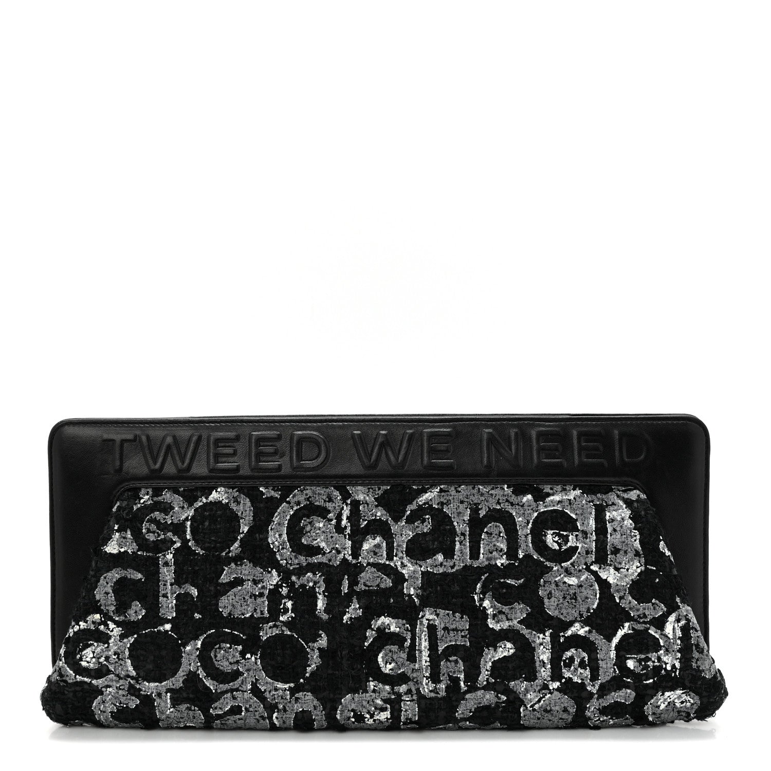 Chanel Lambskin Tweed We Need Clutch Black 1 of 10