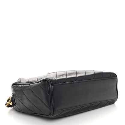 Chanel Lambskin Chevron Quilted Tassel Camera Case Navy 4 of 12