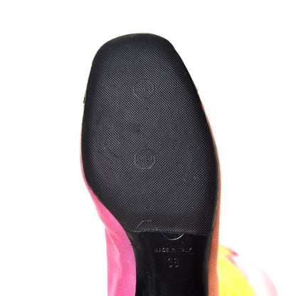 Chanel Fabric Printed Patent Cap Toe High Boots 36 Multicolor 5 of 7
