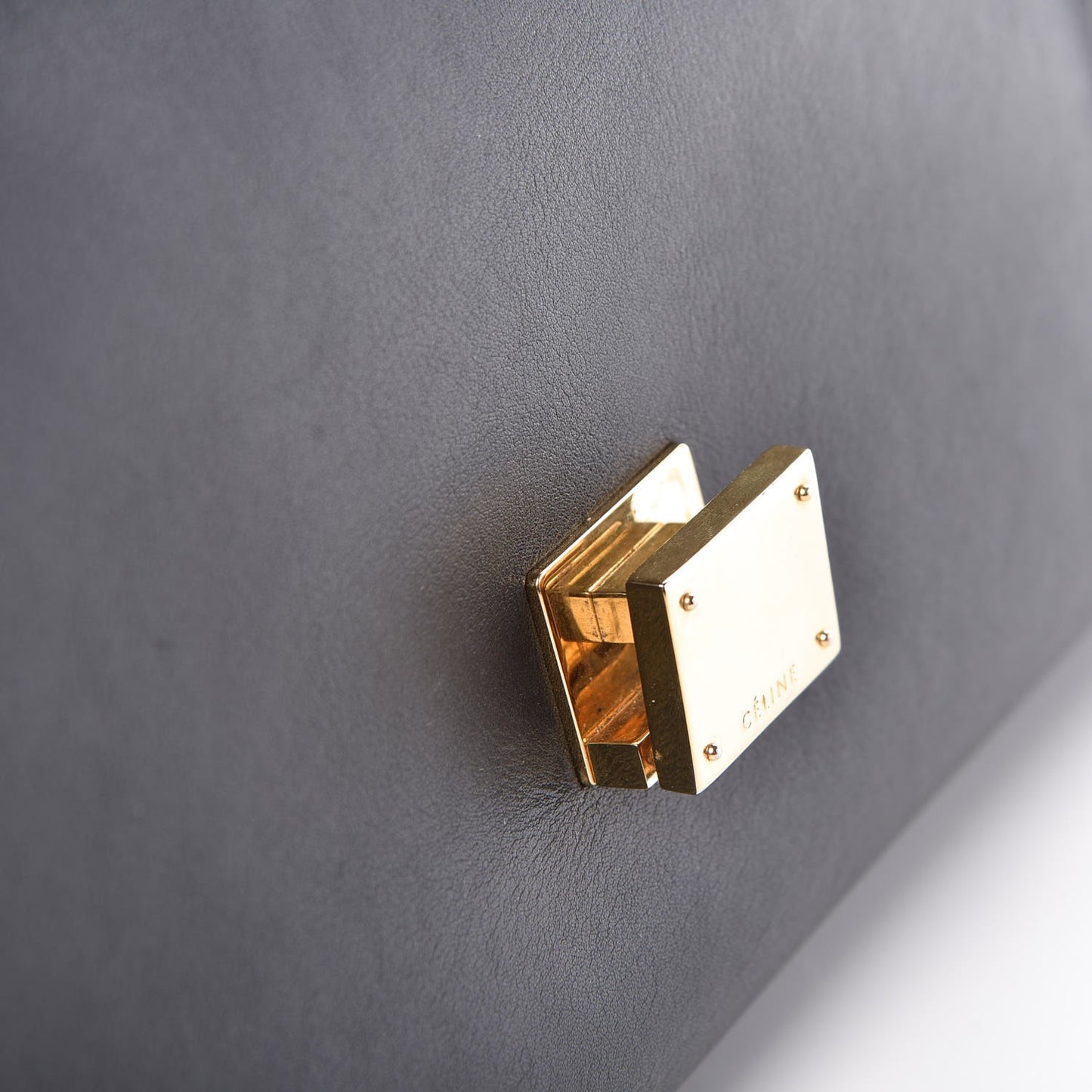 Crocodile Embossed Calfskin Suede Medium Trapeze Black