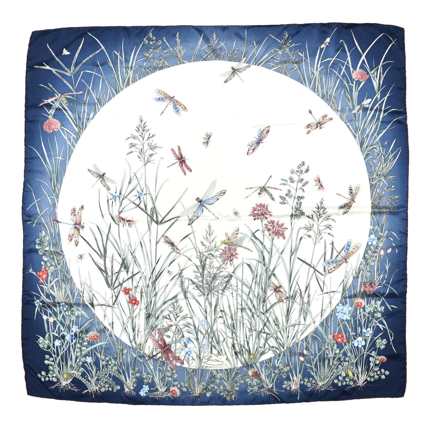 Gucci Silk Moonlight Filed Square Scarf Blue 1 of 4