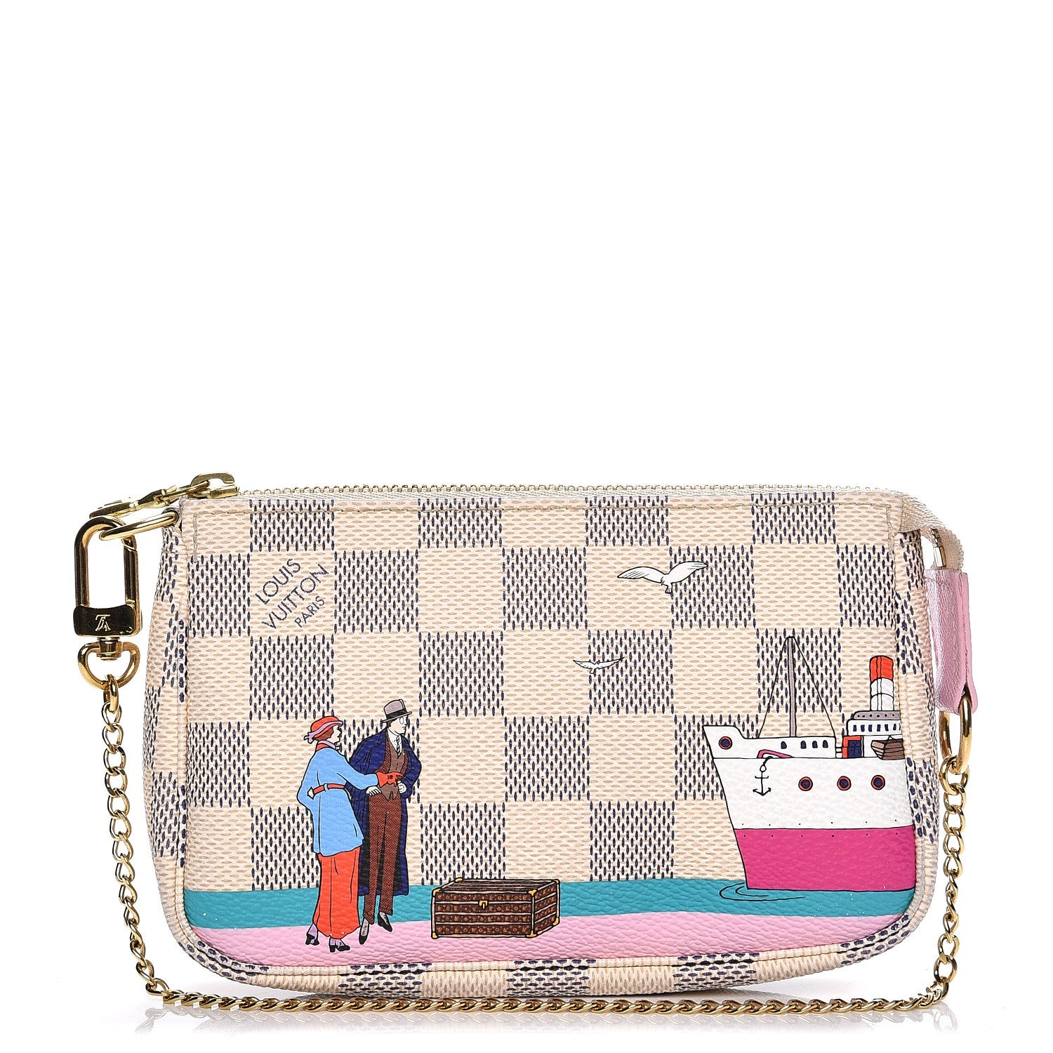 Louis Vuitton Damier Azur 2016 Christmas Animation Mini Pochette Accessories 1 of 8