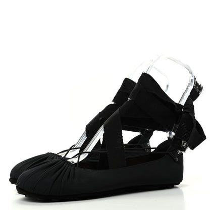 Christian Dior Grosgrain Ribbon Etoile Ballet Flats 37 Black 3 of 11