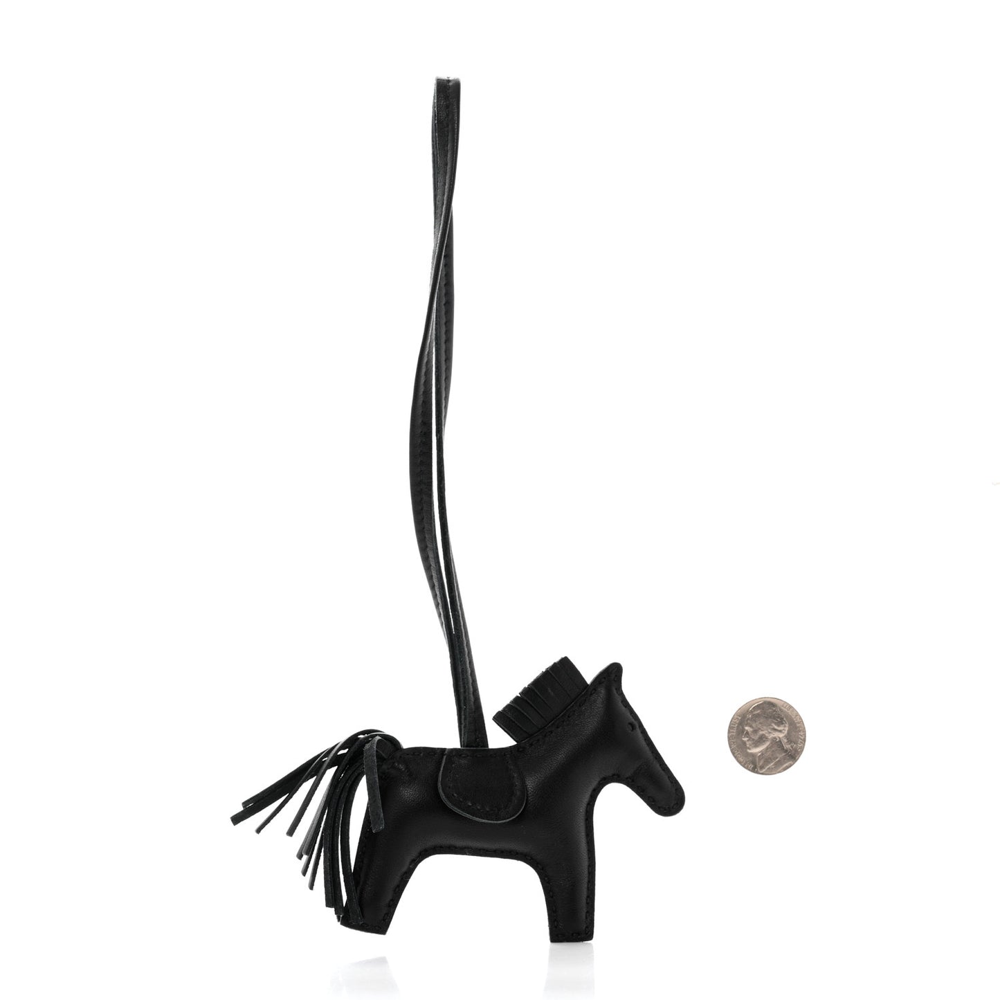 Milo Lambskin Grigri Rodeo Horse Bag Charm PM So Black