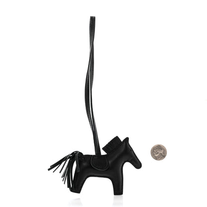 Hermes Milo Lambskin Grigri Rodeo Horse Bag Charm PM So Black 2 of 6