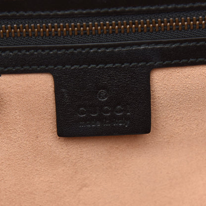 Gucci Calfskin Matelasse Sylvie Web Small GG Marmont Top Handle Shoulder Bag Black 6 of 9