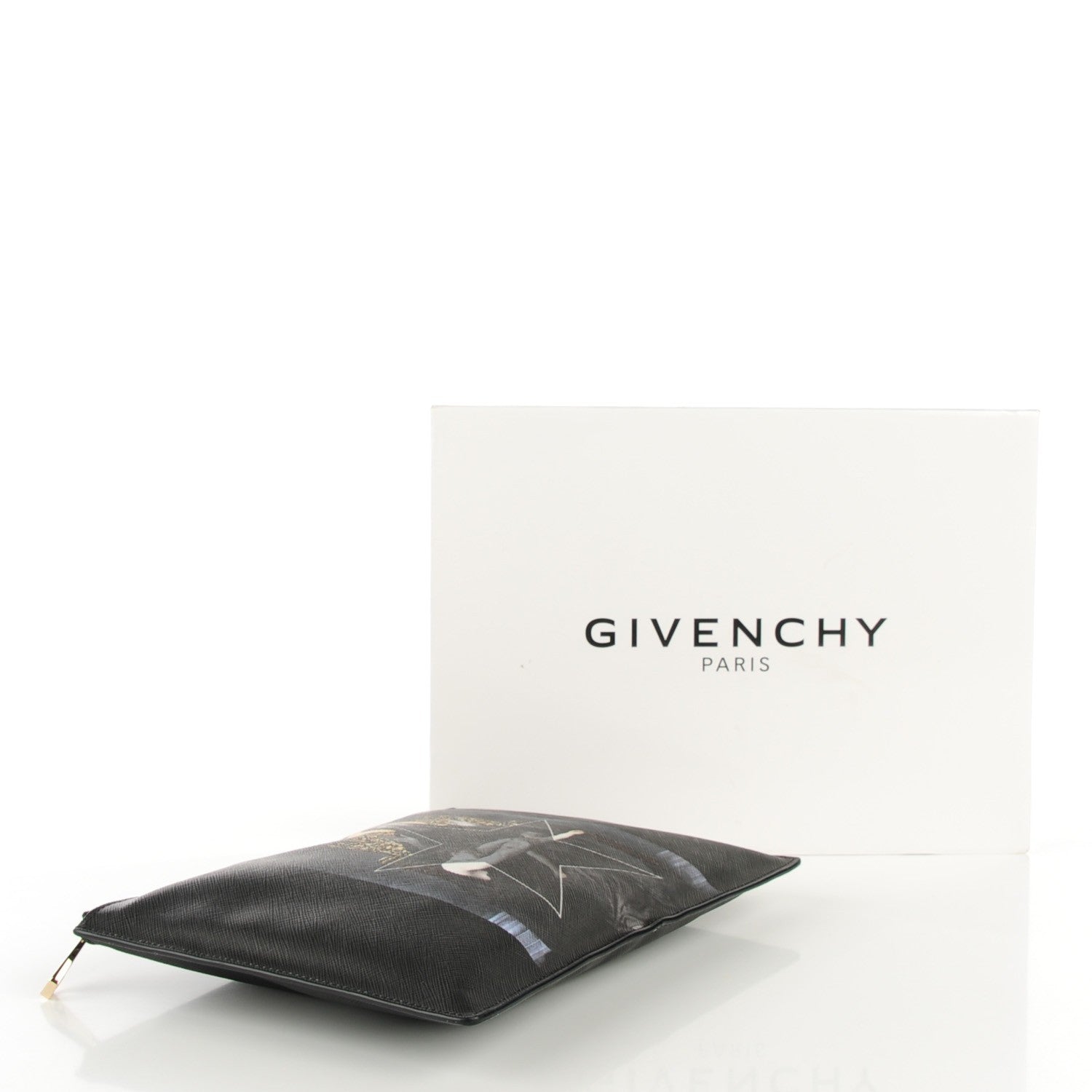 Givenchy Textured Coated Canvas Madonna Print Large Flat Zip Pouch 4 of 7
