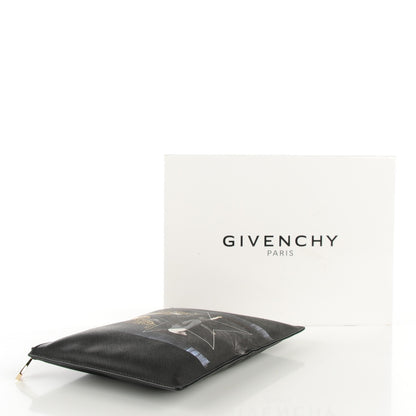 Givenchy Textured Coated Canvas Madonna Print Large Flat Zip Pouch 4 of 7
