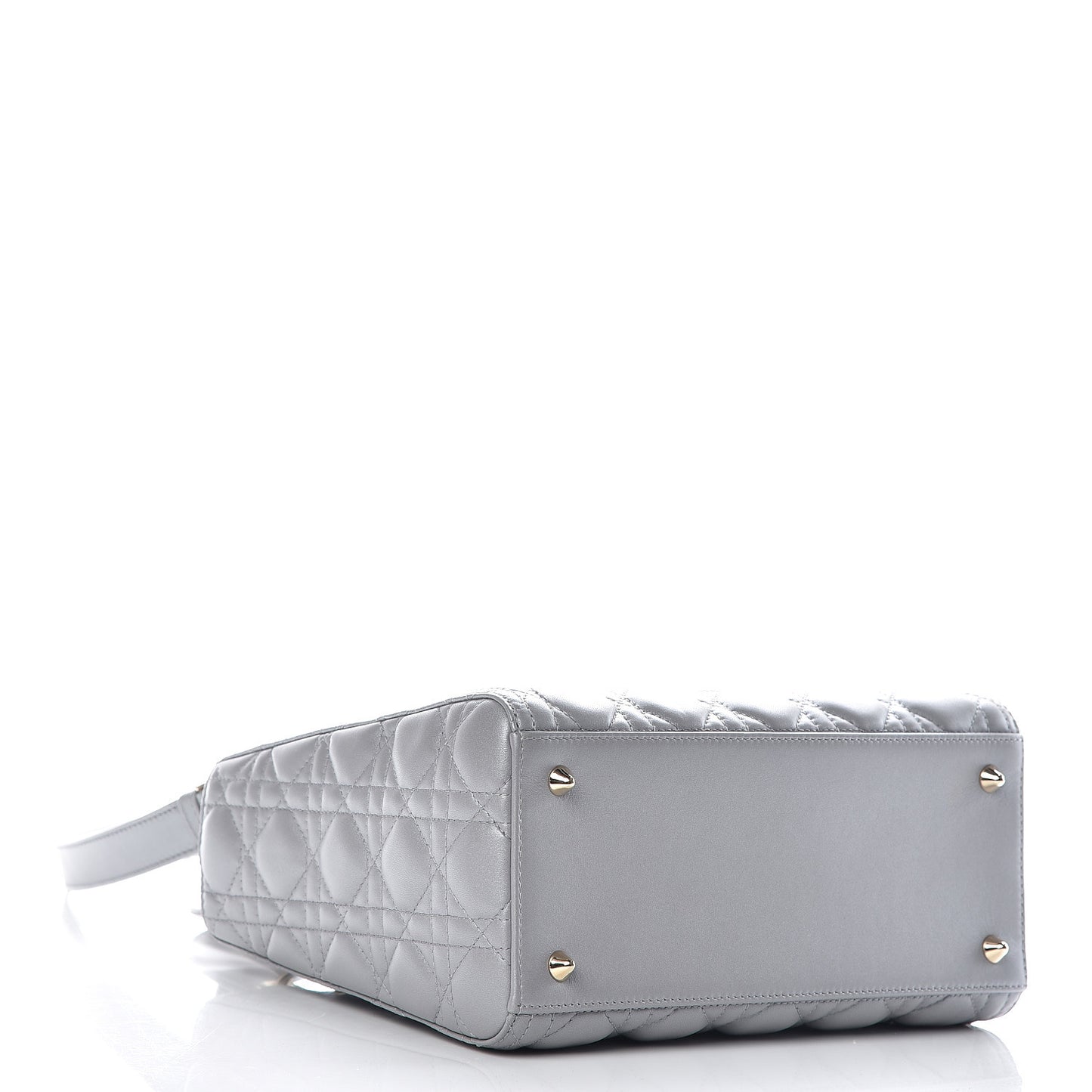 Pearly Lambskin Cannage Medium Lady Dior Grey