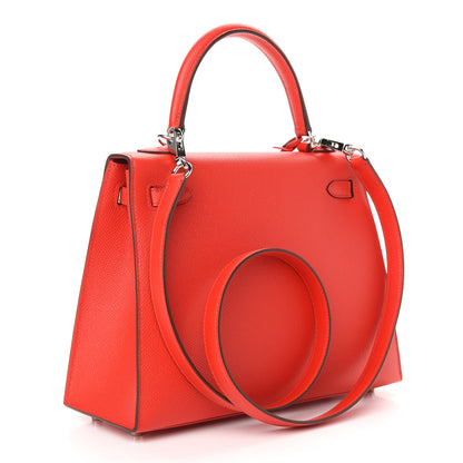Hermes Epsom Verso Kelly Sellier 25 Rouge De Coeur Rouge Grenat 2 of 8