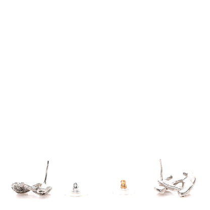 Chanel Crystal CC Twisted Earrings Silver 3 of 4