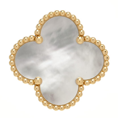 Van Cleef & Arpels 18K Yellow Gold Mother of Pearl Magic Alhambra Ring 48 4.5 1 of 6
