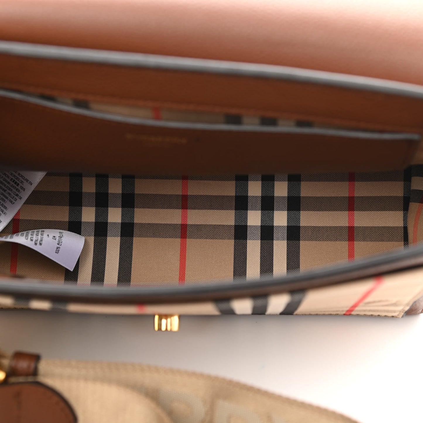 Calfskin Vintage Check Note Crossbody Bag Tan