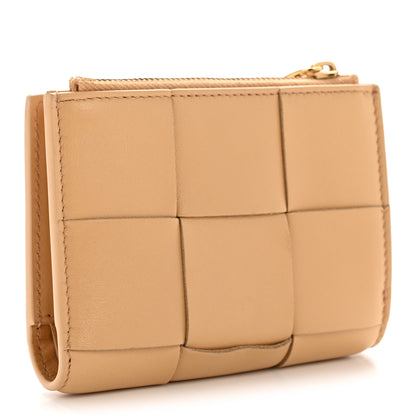 Bottega Veneta Nappa Maxi Intrecciato Small Bi-Fold Zip Wallet Porridge 3 of 9