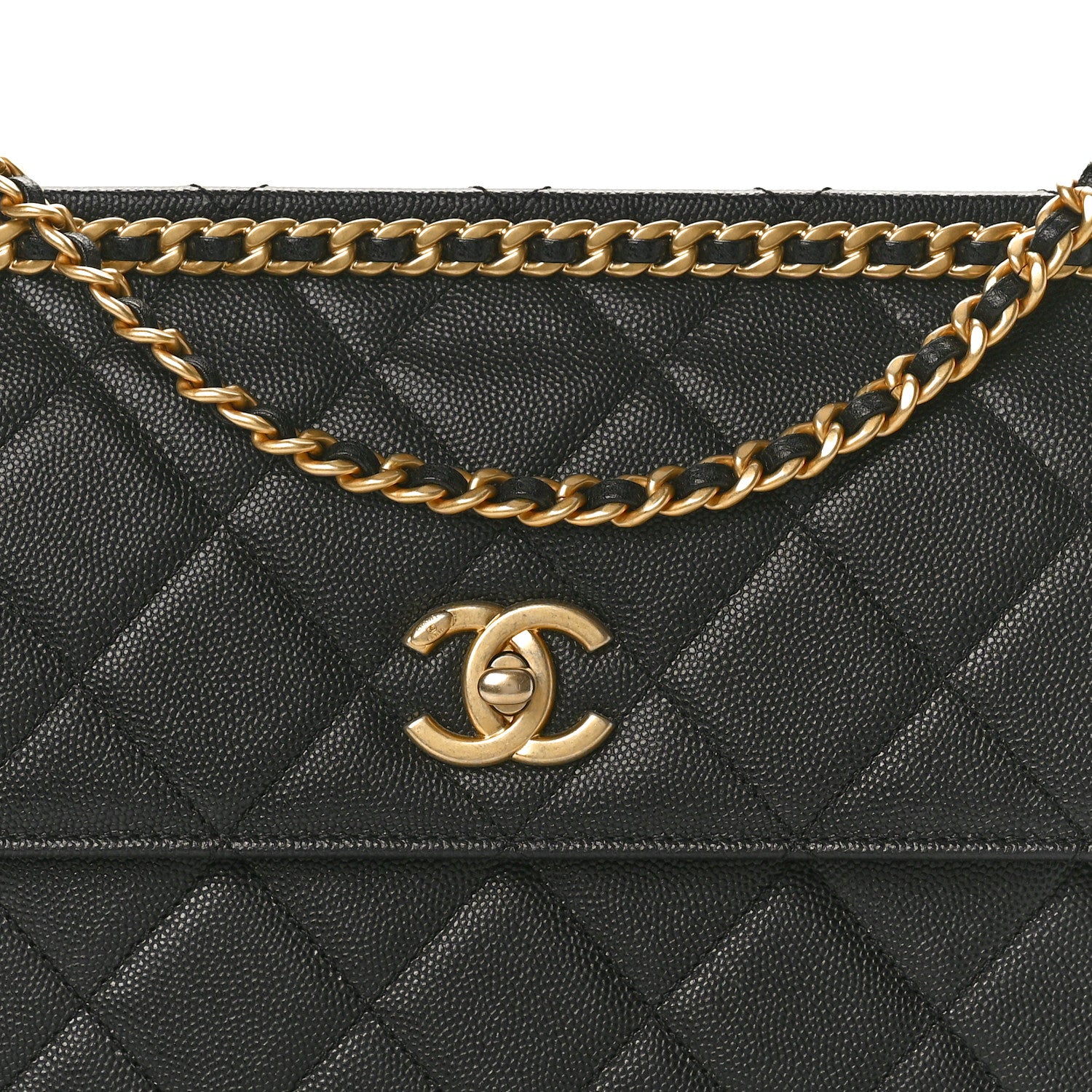 Chanel Caviar Quilted Chain Frame Flap Black 7 of 9