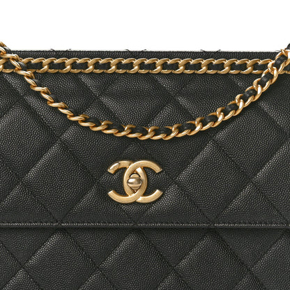 Chanel Caviar Quilted Chain Frame Flap Black 7 of 9