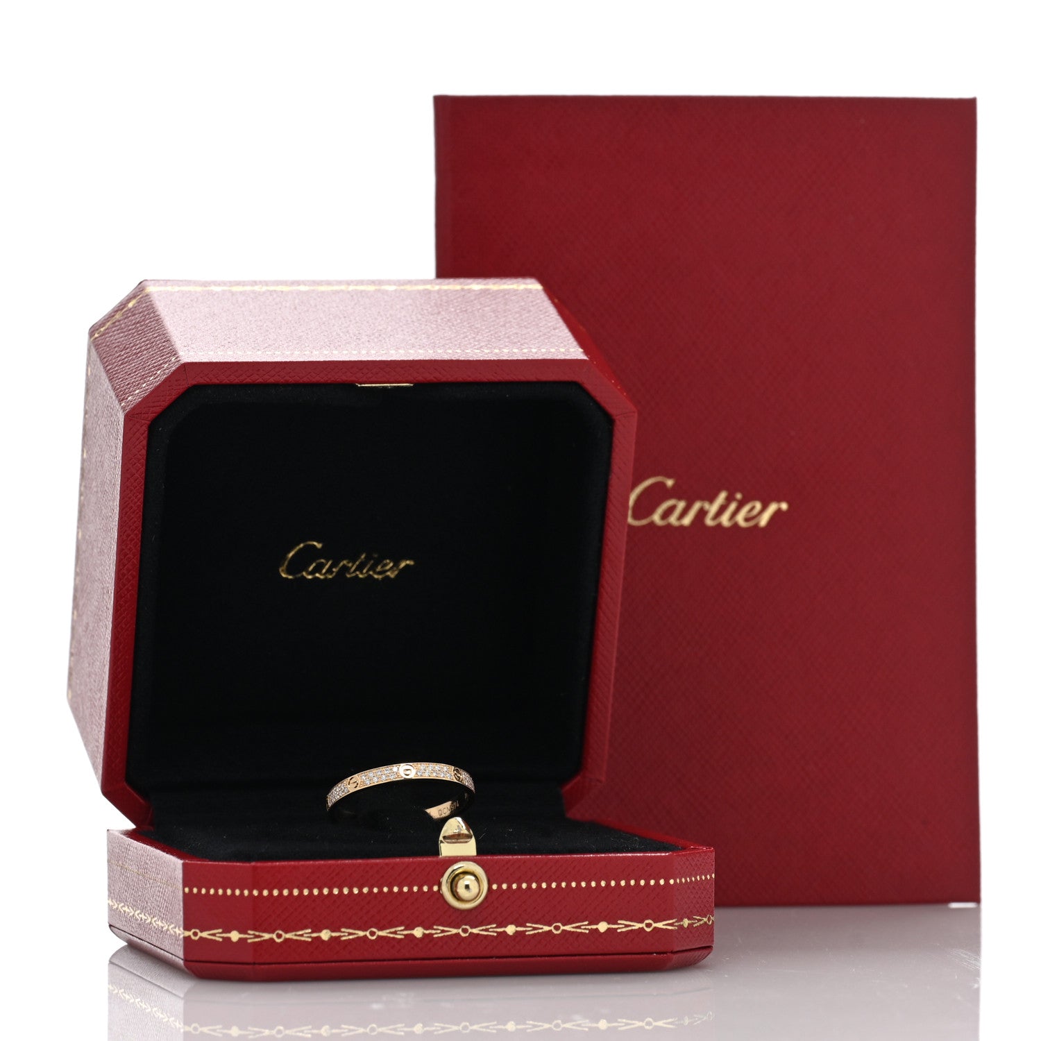 Cartier 18K Yellow Gold Diamond 2.6mm LOVE Paved Band Ring 59 8.75 3 of 5