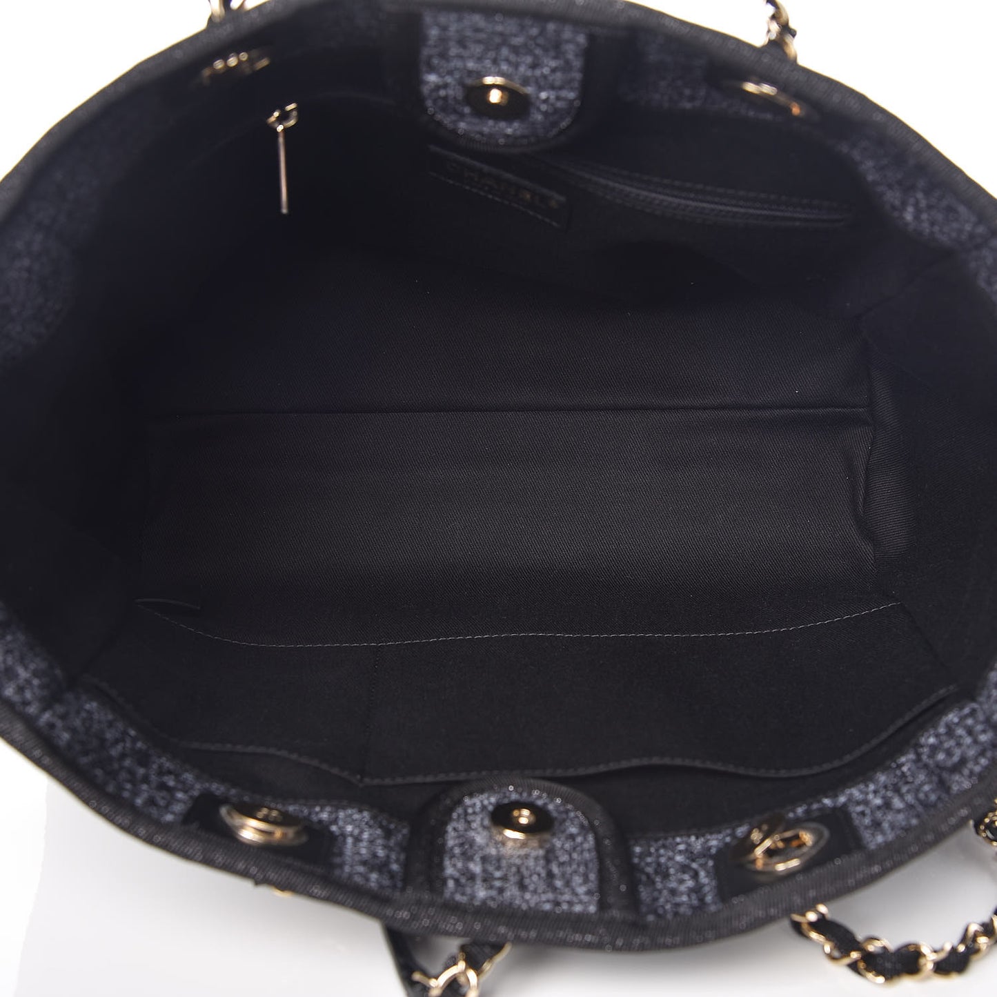 Woven Straw Raffia Small Deauville Tote Charcoal