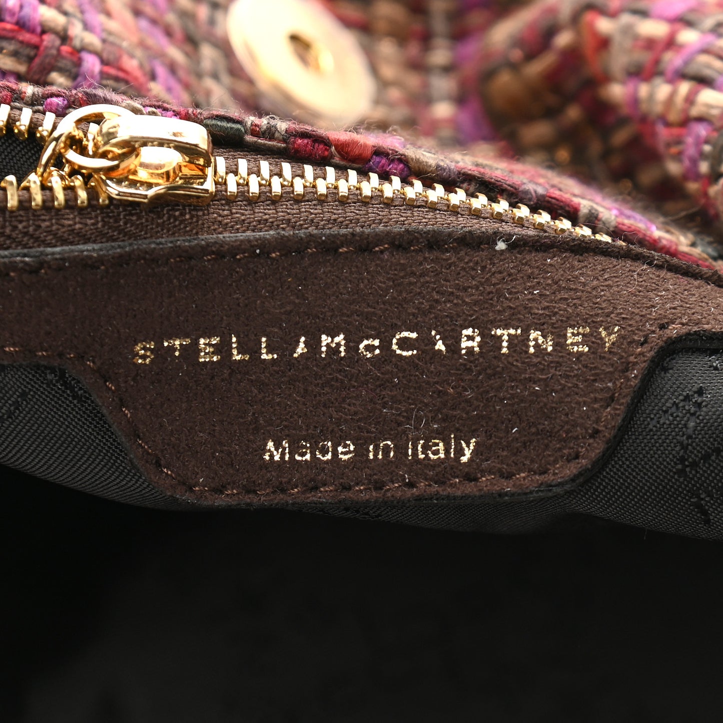 Metallic Woven Boucle Fold Over Falabella Tote Multicolor