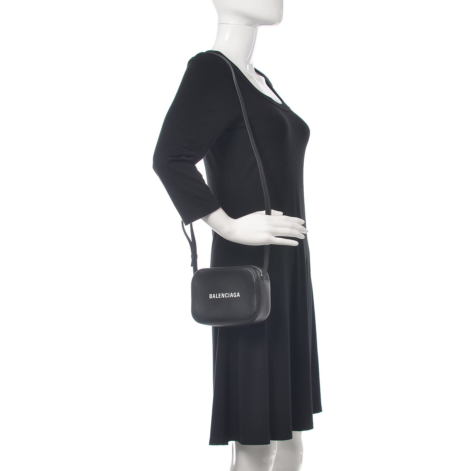 Balenciaga Calfskin Logo XS Everyday Camera Bag Black 2 of 9