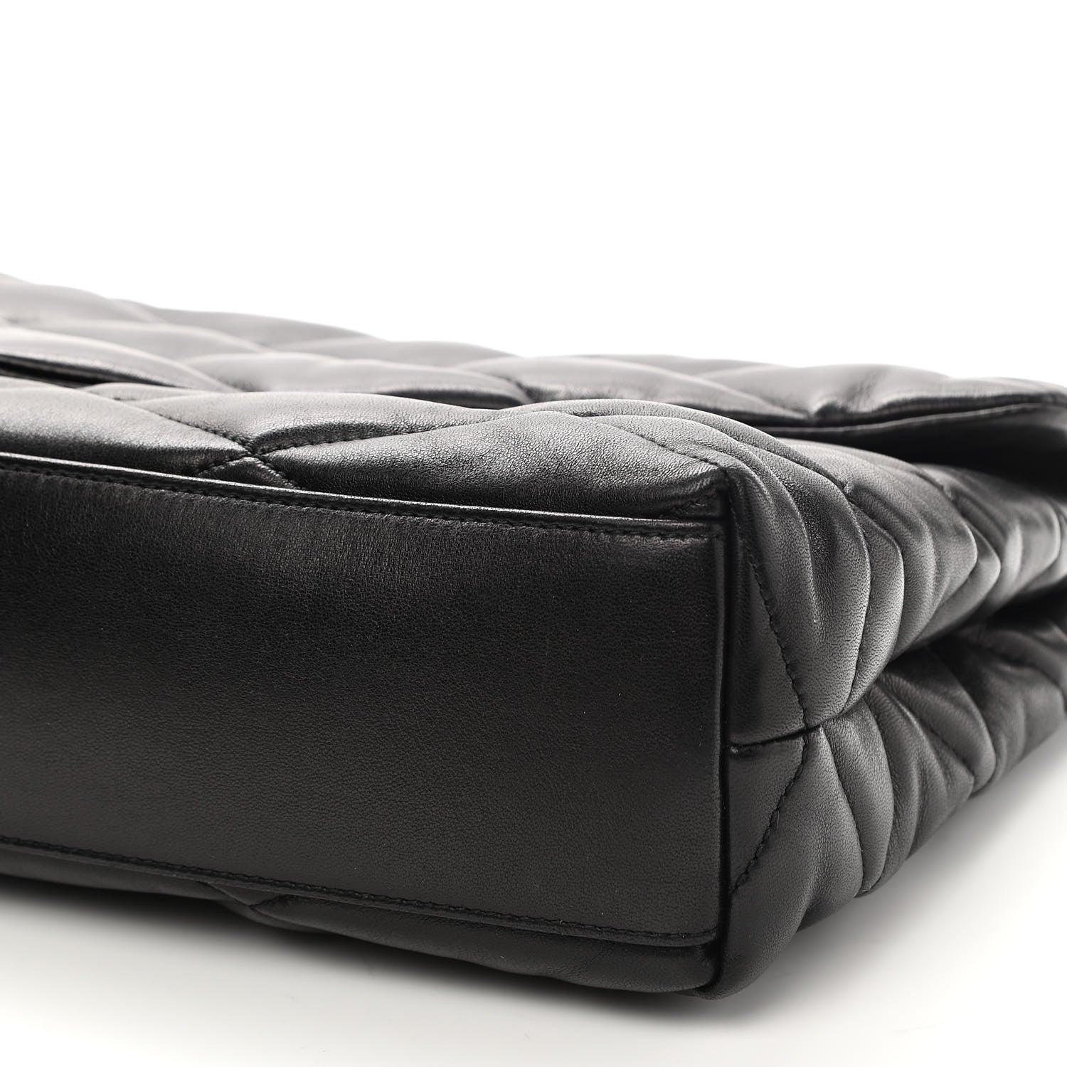 Saint Laurent Lambskin Quilted Sade Puffer Envelope Clutch Black 9 of 9