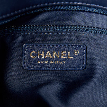 Chanel Lambskin Quilted Large Now and Forever Flap Navy 6 of 11