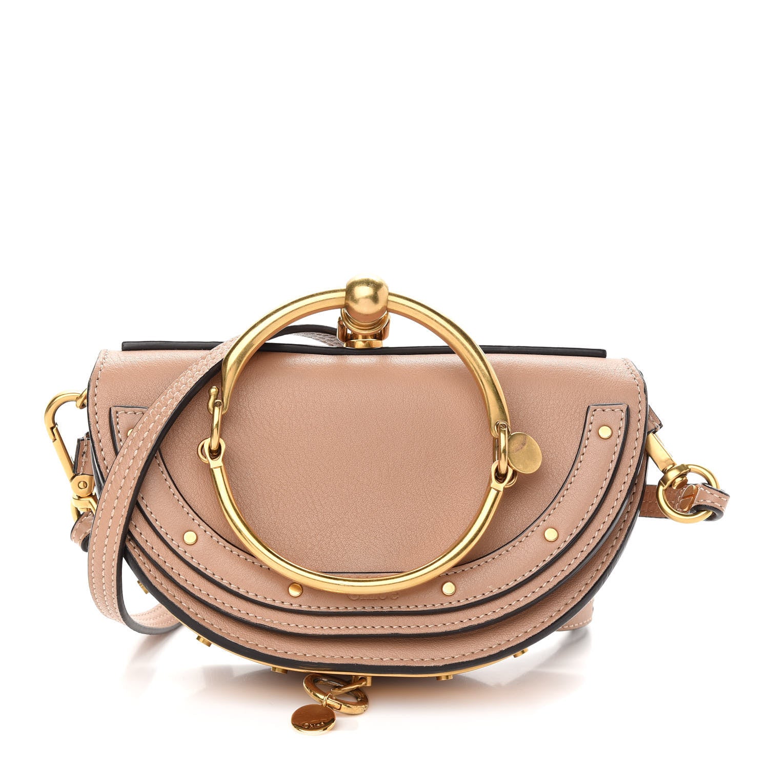Chloe Calfskin Small Nile Bracelet Minaudiere Bag Biscotti Beige 1 of 8