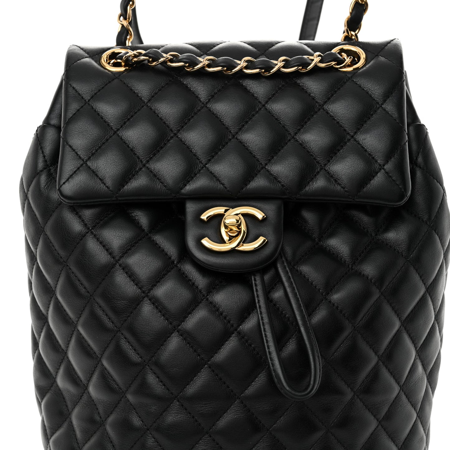 Calfskin Quilted Small Urban Spirit Backpack Black