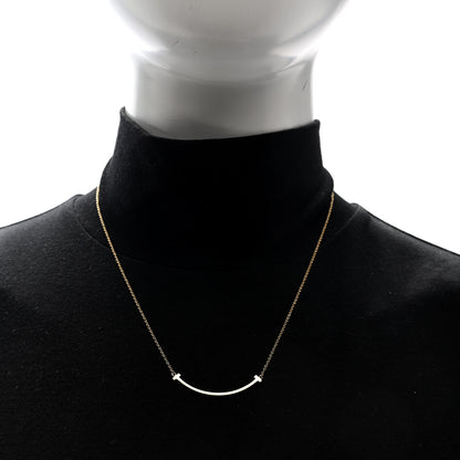 Tiffany 18K Yellow Gold Small T Smile Pendant Necklace 2 of 4