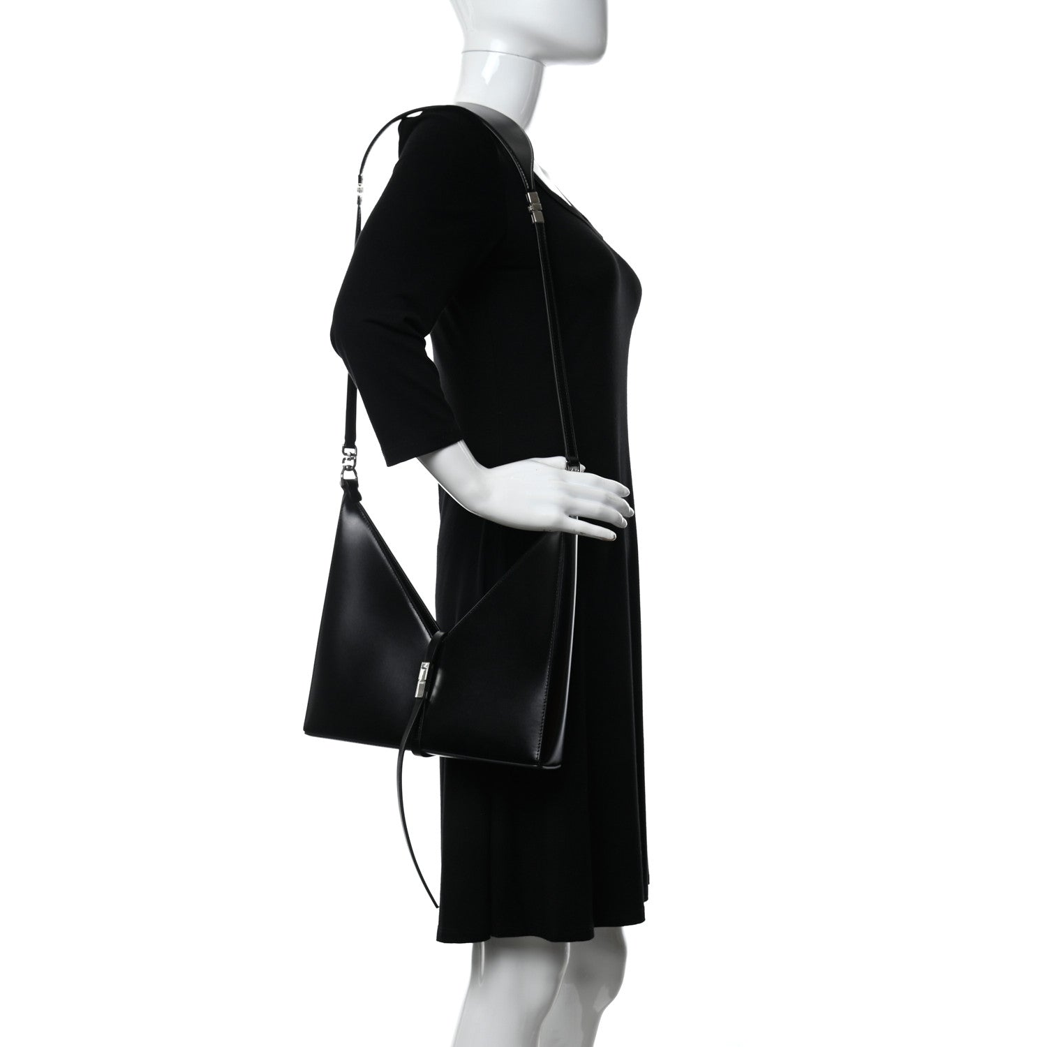 Givenchy Box Calfskin Small Cut Out Shoulder Bag Black 2 of 10