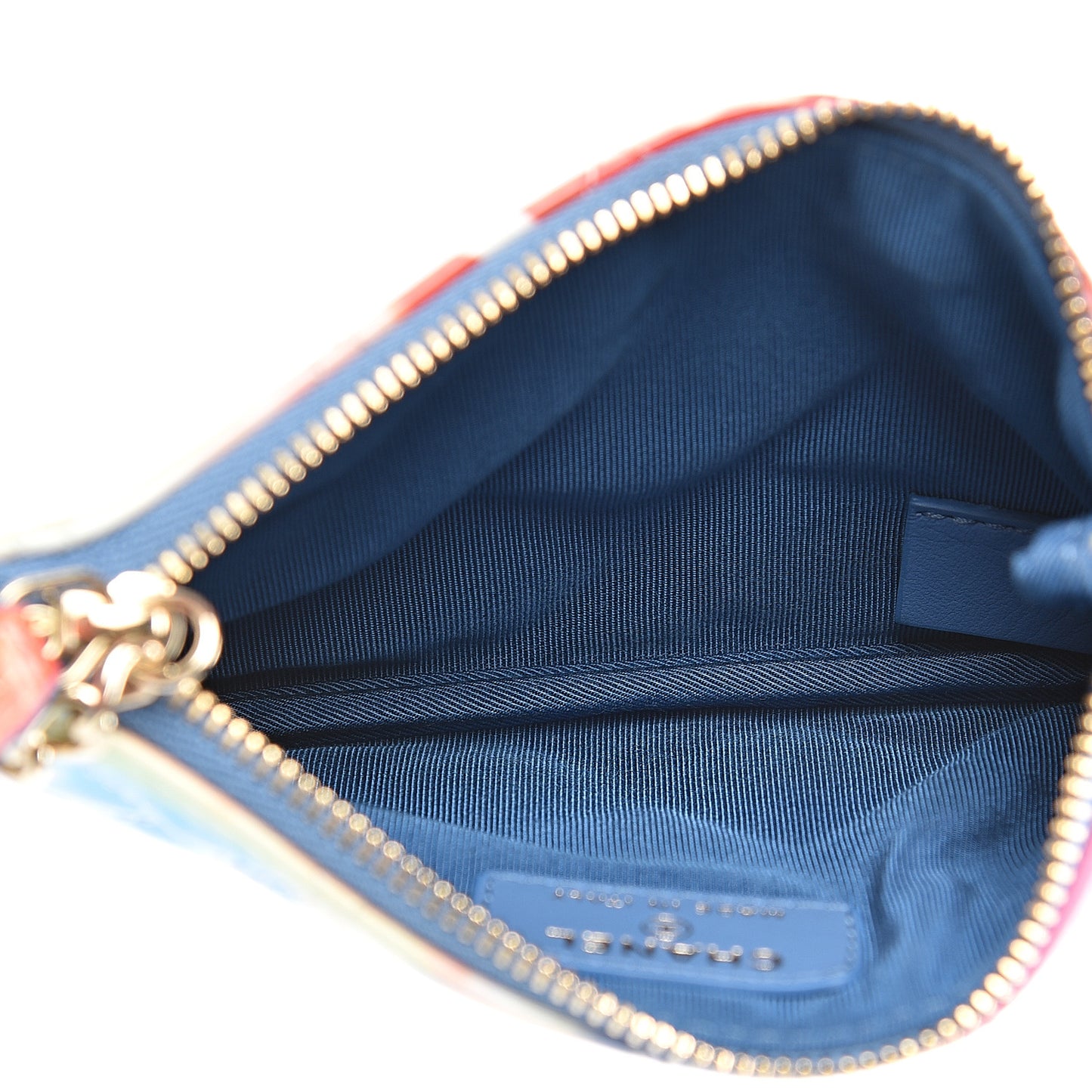 Patent Calfskin Printed Quilted Small Cosmetic Case Multicolor