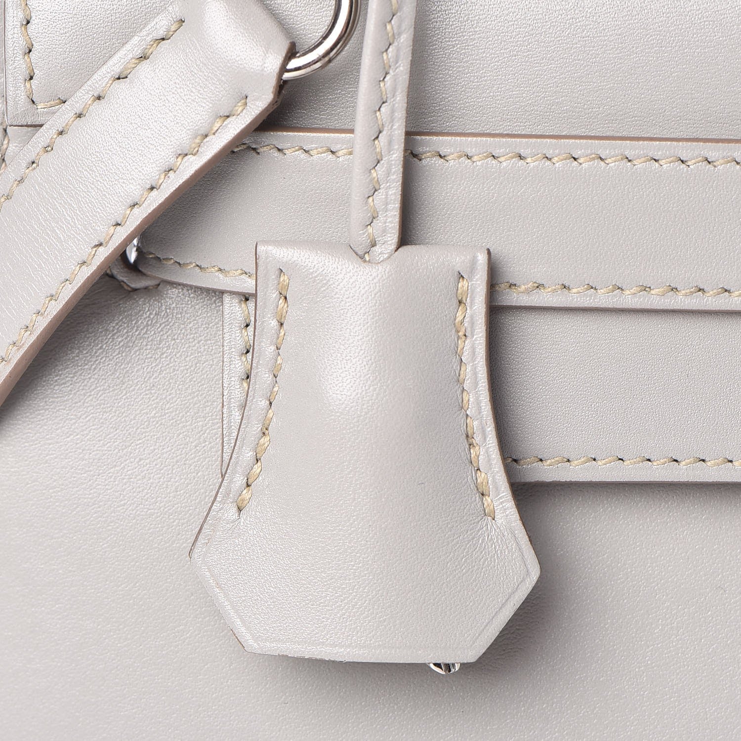 Hermes Tadelakt Kelly Sellier Guilloche 28 Gris Perle 30 of 36