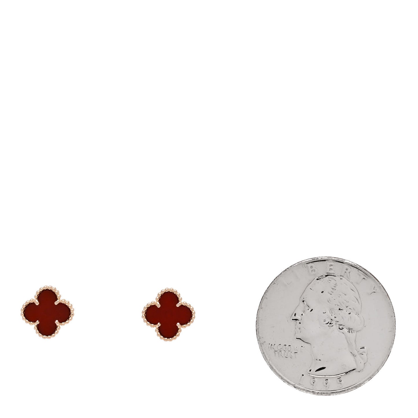 18K Rose Gold Carnelian Sweet Alhambra Earrings