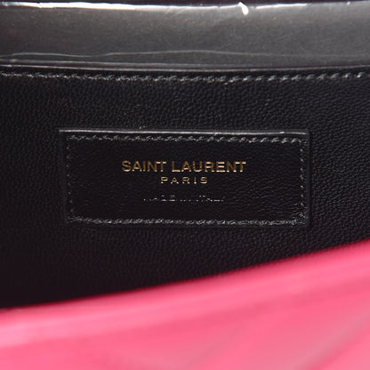 Saint Laurent Lambskin Matelasse Medium Monogram Satchel Fuchsia 8 of 10