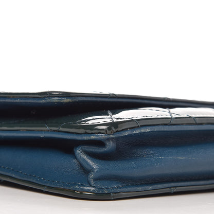 Chanel Patent Quilted Wallet On Chain WOC Blue 9 of 12
